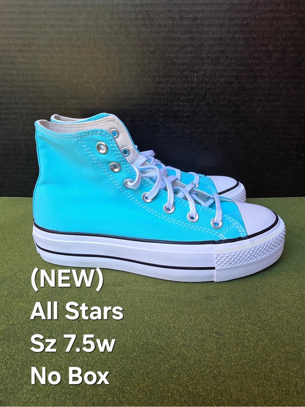 Converse Turquoise High Top Platform Sneakers
